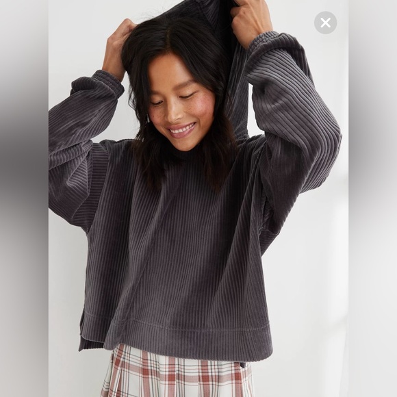 aerie Tops - NWT Aerie Groove-On Velour Hoodie in Size Large